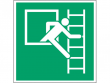 15: Fluchtleiter rechts (Rettungsschild / Erste-Hilfe-Schild gemäß ISO 7010, ASR A1.3)