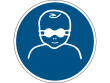 25: Gebotsschild - Kleinkinder durch weitgehend lichtundurchlässige Augenabschirmung schützen (gemäß DIN EN ISO 7010, ASR A1.3)