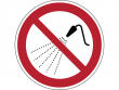 33: Verbotsschild - Mit Wasser spritzen verboten (gemäß DIN EN ISO 7010, ASR A1.3)